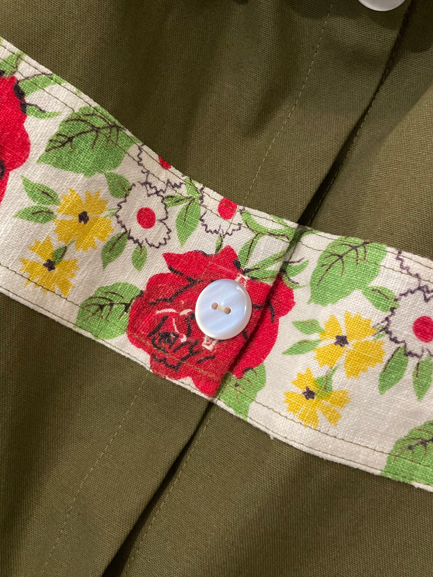 Flower Garden Work Jacket - Olive 1