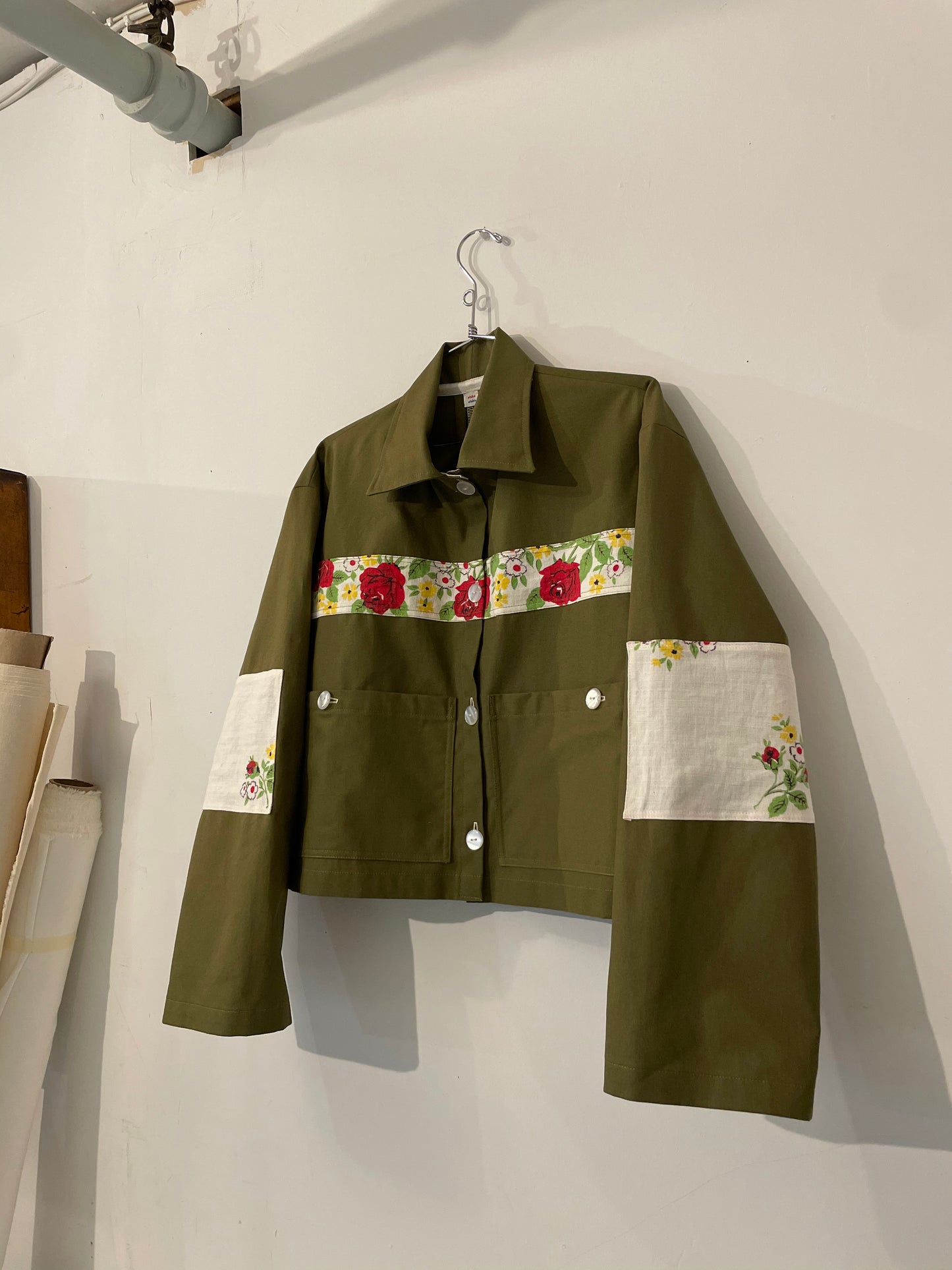 Flower Garden Work Jacket - Olive 1