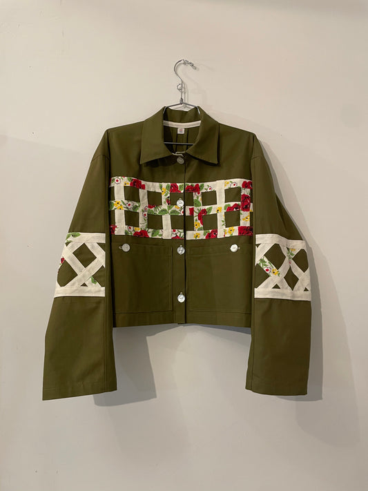 Flower Garden Work Jacket - Olive 3