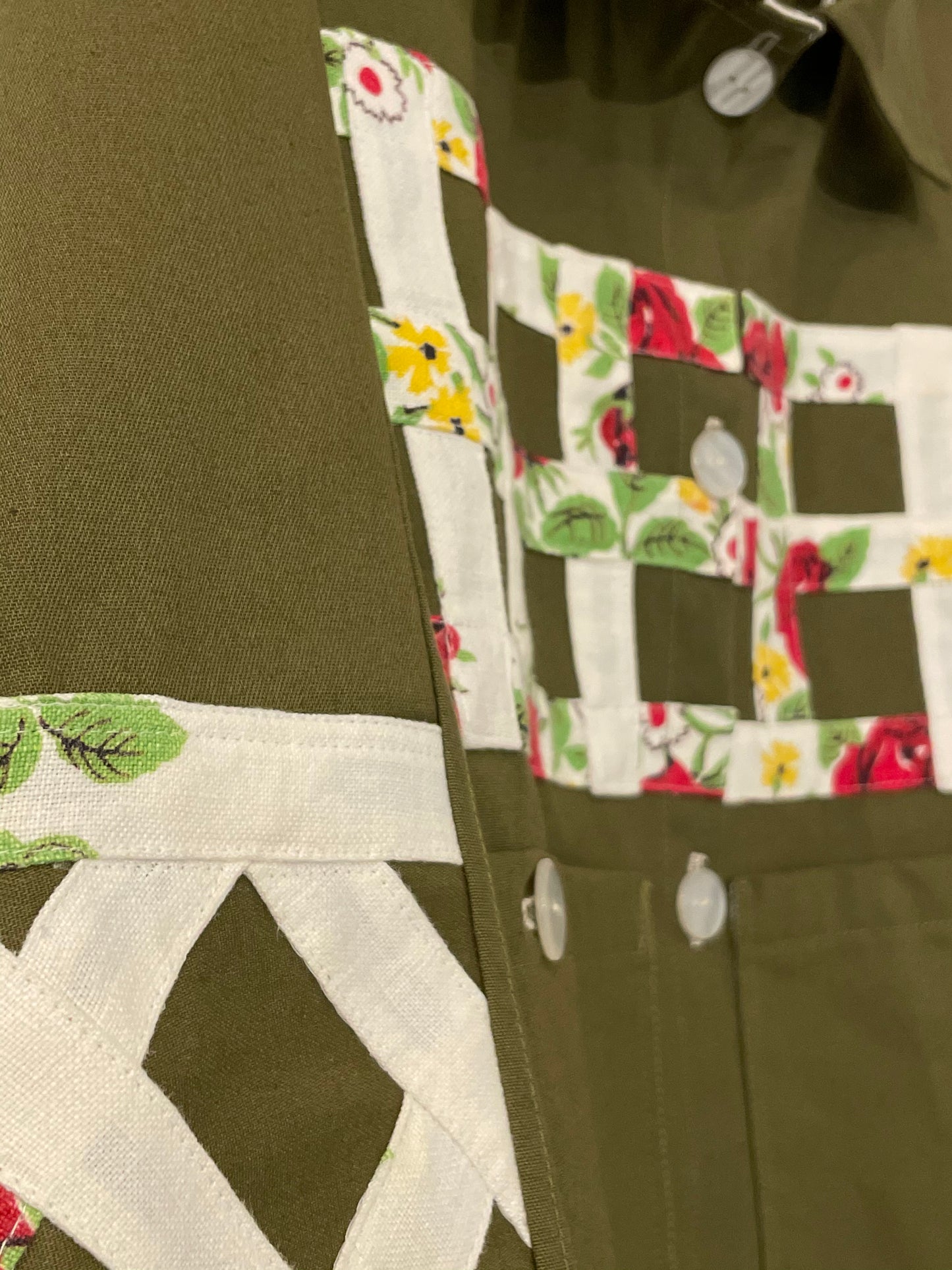 Flower Garden Work Jacket - Olive 3