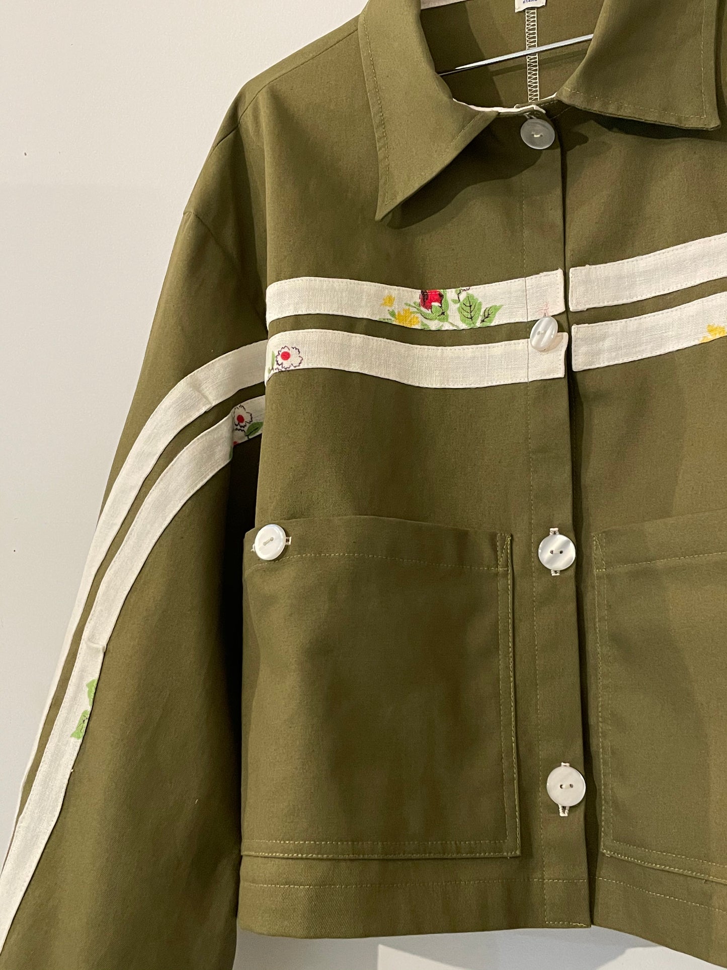 Flower Garden Work Jacket - Olive 4