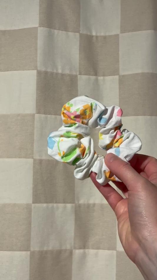 Pastel Floral Scrunchie