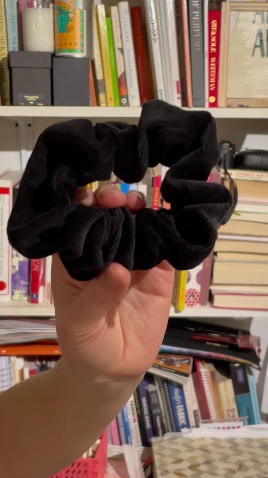 Black Corduroy Scrunchie