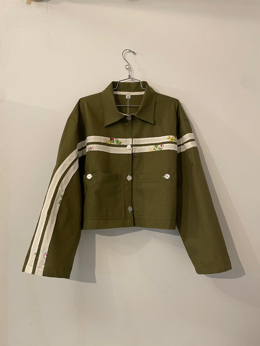 Flower Garden Work Jacket - Olive 4