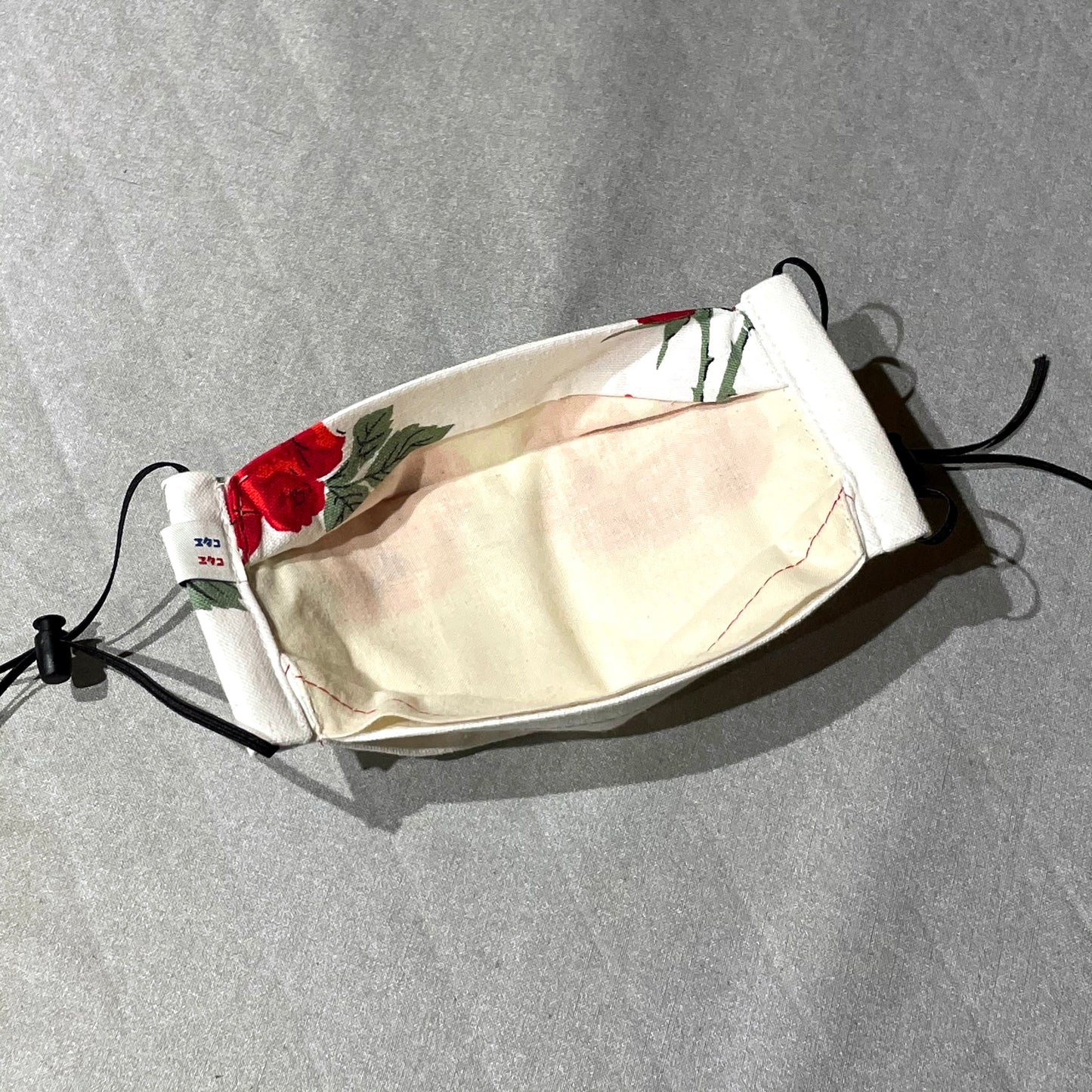 Cotton Face Mask - Vintage Red Rose Fabric